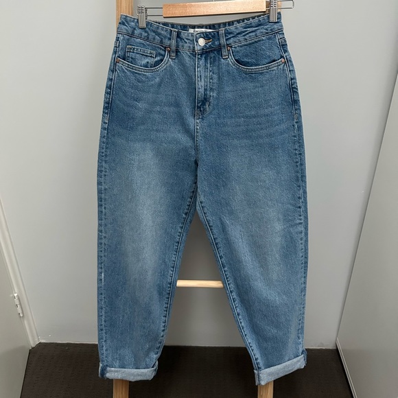 Forever New Denim Effy Barrell-Leg Jeans Straight Mid Wash Blue Size 10 - Picture 2 of 4